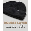 image:imageFunky Junque Unisex Waffle Beanie Knit Winter Hat Super Soft Ultra Warm DoubleLayered Ski Cap with Ribbed CuffBlack