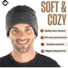 image:imageFunky Junque Unisex Waffle Beanie Knit Winter Hat Super Soft Ultra Warm DoubleLayered Ski Cap with Ribbed CuffCharcoal