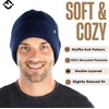 image:imageFunky Junque Unisex Waffle Beanie Knit Winter Hat Super Soft Ultra Warm DoubleLayered Ski Cap with Ribbed CuffNavy