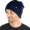 image:imageFunky Junque Unisex Waffle Beanie Knit Winter Hat Super Soft Ultra Warm DoubleLayered Ski Cap with Ribbed CuffNavy