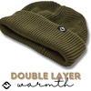 image:imageFunky Junque Unisex Waffle Beanie Knit Winter Hat Super Soft Ultra Warm DoubleLayered Ski Cap with Ribbed CuffOlive