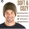 image:imageFunky Junque Unisex Waffle Beanie Knit Winter Hat Super Soft Ultra Warm DoubleLayered Ski Cap with Ribbed CuffOlive