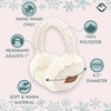 image:imageFunky Junque Winter Ear Muffs for Kids Girl Boy Fuzzy Cozy Warm Earmuffs Adjustable Cold Weather Ear Warmer Ages 412Sherpa  Ivory