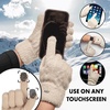 image:imageFunky Junque Winter Gloves for Women  Cable Knit Touchscreen Gloves with Fuzzy Cuffs Insulated DoubleLined Thermal WarmthBeige