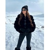 image:imageFunky Junque Winter Gloves for Women  Cable Knit Touchscreen Gloves with Fuzzy Cuffs Insulated DoubleLined Thermal WarmthBlack