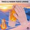 image:imageFunky Junque Winter Gloves for Women  Cable Knit Touchscreen Gloves with Fuzzy Cuffs Insulated DoubleLined Thermal WarmthPink
