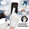image:imageFunky Junque Winter Gloves for Women  Cable Knit Touchscreen Gloves with Fuzzy Cuffs Insulated DoubleLined Thermal WarmthWhite