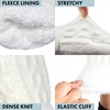 image:imageFunky Junque Winter Gloves for Women  Cable Knit Touchscreen Gloves with Fuzzy Cuffs Insulated DoubleLined Thermal WarmthWhite