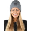 image:imageFunky Junque Womens Colorful Tie Dye Beanie  Trendy Womens Hot Pink Winter Hat Cozy Cuffed Knit Multicolor Skull CapSolid  Heather Grey