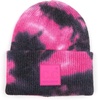 image:imageFunky Junque Womens Colorful Tie Dye Beanie  Trendy Womens Hot Pink Winter Hat Cozy Cuffed Knit Multicolor Skull CapTie Dye  Black  Hot Pink