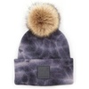 image:imageFunky Junque Womens Colorful Tie Dye Beanie  Trendy Womens Hot Pink Winter Hat Cozy Cuffed Knit Multicolor Skull CapTie Dye Faux Fur Pom  Lt GreyDk Grey