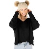 image:imageFunky Junque Womens Double Pom Pom Beanie  Soft Knit Winter Hat for Women amp Teens Warm Cuffed Beanie with Faux Fur PomsBeigeNatural Faux Fur