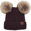 image:imageFunky Junque Womens Double Pom Pom Beanie  Soft Knit Winter Hat for Women amp Teens Warm Cuffed Beanie with Faux Fur PomsBerryNatural Faux Fur