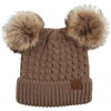 image:imageFunky Junque Womens Double Pom Pom Beanie  Soft Knit Winter Hat for Women amp Teens Warm Cuffed Beanie with Faux Fur PomsTaupeNatural Faux Fur