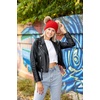 image:imageFunky Junque Womens Double Pom Pom Beanie  Soft Knit Winter Hat for Women amp Teens Warm Cuffed Beanie with Faux Fur PomsTaupeNatural Faux Fur