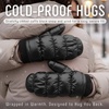 image:imageFunky Junque Womens Fleece Lined Puffer Mittens Gloves Cold Weather Accessory for Ice Skating Shiny Metallic Knit CuffBlack