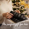 image:imageFunky Junque Womens Fleece Lined Puffer Mittens Gloves Cold Weather Accessory for Ice Skating Shiny Metallic Knit CuffBlack