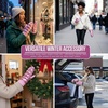 image:imageFunky Junque Womens Fleece Lined Puffer Mittens Gloves Cold Weather Accessory for Ice Skating Shiny Metallic Knit CuffPink
