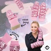 image:imageFunky Junque Womens Fleece Lined Puffer Mittens Gloves Cold Weather Accessory for Ice Skating Shiny Metallic Knit CuffPink