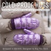image:imageFunky Junque Womens Fleece Lined Puffer Mittens Gloves Cold Weather Accessory for Ice Skating Shiny Metallic Knit CuffPurple