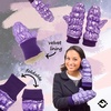 image:imageFunky Junque Womens Fleece Lined Puffer Mittens Gloves Cold Weather Accessory for Ice Skating Shiny Metallic Knit CuffPurple
