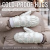 image:imageFunky Junque Womens Fleece Lined Puffer Mittens Gloves Cold Weather Accessory for Ice Skating Shiny Metallic Knit CuffWhite