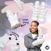 image:imageFunky Junque Womens Fleece Lined Puffer Mittens Gloves Cold Weather Accessory for Ice Skating Shiny Metallic Knit CuffWhite