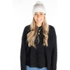 image:imageFunky Junque Womens Jumbo Yarn Chunky Knit Slip Stitch Beanie with Pom Pom HatIvory W Pink Hearts