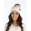 image:imageFunky Junque Womens Jumbo Yarn Chunky Knit Slip Stitch Beanie with Pom Pom HatJumbo Yarn  Ivory
