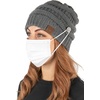 image:imageFunky Junque Womens Knit Beanie  Soft 100 Acrylic Winter Hat with Side Buttons Warm Stretchy Ribbed Beanies for Women1  Charcoal