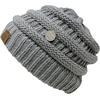 image:imageFunky Junque Womens Knit Beanie  Soft 100 Acrylic Winter Hat with Side Buttons Warm Stretchy Ribbed Beanies for Women1  Heather Grey