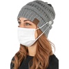 image:imageFunky Junque Womens Knit Beanie  Soft 100 Acrylic Winter Hat with Side Buttons Warm Stretchy Ribbed Beanies for Women1  Heather Grey