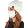 image:imageFunky Junque Womens Knit Beanie  Soft 100 Acrylic Winter Hat with Side Buttons Warm Stretchy Ribbed Beanies for Women1  Ivory