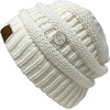 image:imageFunky Junque Womens Knit Beanie  Soft 100 Acrylic Winter Hat with Side Buttons Warm Stretchy Ribbed Beanies for Women1  Ivory