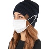 image:imageFunky Junque Womens Knit Beanie  Soft 100 Acrylic Winter Hat with Side Buttons Warm Stretchy Ribbed Beanies for Women1  Navy