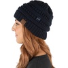 image:imageFunky Junque Womens Knit Beanie  Soft 100 Acrylic Winter Hat with Side Buttons Warm Stretchy Ribbed Beanies for Women1  Navy