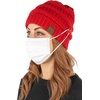 image:imageFunky Junque Womens Knit Beanie  Soft 100 Acrylic Winter Hat with Side Buttons Warm Stretchy Ribbed Beanies for Women1  Red