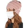 image:imageFunky Junque Womens Knit Beanie  Soft 100 Acrylic Winter Hat with Side Buttons Warm Stretchy Ribbed Beanies for Women1  Rose
