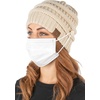 image:imageFunky Junque Womens Knit Beanie  Soft 100 Acrylic Winter Hat with Side Buttons Warm Stretchy Ribbed Beanies for WomenBeige