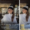image:imageFunky Junque Womens Knit Pom Beanie  Cozy Womens Winter Hat Apres Ski Cold Weather Beanies with Geometric and Cross DesignBlack  Abstract Yarn