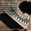 image:imageFunky Junque Womens Knit Pom Beanie  Cozy Womens Winter Hat Apres Ski Cold Weather Beanies with Geometric and Cross DesignBlack  Abstract Yarn
