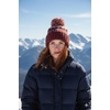 image:imageFunky Junque Womens Knit Pom Beanie  Cozy Womens Winter Hat Apres Ski Cold Weather Beanies with Geometric and Cross DesignBrick  Multi Yarn