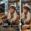 image:imageFunky Junque Womens Knit Pom Beanie  Cozy Womens Winter Hat Apres Ski Cold Weather Beanies with Geometric and Cross DesignBrown  Abstract Yarn