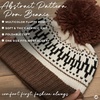 image:imageFunky Junque Womens Knit Pom Beanie  Cozy Womens Winter Hat Apres Ski Cold Weather Beanies with Geometric and Cross DesignBrown  Abstract Yarn