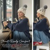 image:imageFunky Junque Womens Knit Pom Beanie  Cozy Womens Winter Hat Apres Ski Cold Weather Beanies with Geometric and Cross DesignCream  Cross
