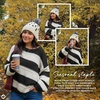 image:imageFunky Junque Womens Knit Pom Beanie  Cozy Womens Winter Hat Apres Ski Cold Weather Beanies with Geometric and Cross DesignCream  Cross