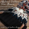 image:imageFunky Junque Womens Knit Pom Beanie  Cozy Womens Winter Hat Apres Ski Cold Weather Beanies with Geometric and Cross DesignNavy  Multi Yarn