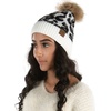 image:imageFunky Junque Womens Pom Pom Beanie  Soft Knit Winter Hat for Women amp Teens Leopard amp Zebra Fashion Animal Print BeaniesLeopard  Ivory
