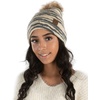 image:imageFunky Junque Womens Pom Pom Beanie  Soft Knit Winter Hat for Women amp Teens Leopard amp Zebra Fashion Animal Print BeaniesZebra  Beige