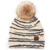 image:imageFunky Junque Womens Pom Pom Beanie  Soft Knit Winter Hat for Women amp Teens Leopard amp Zebra Fashion Animal Print BeaniesZebra  Beige